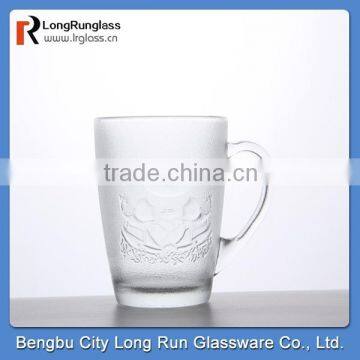 LongRun 14oz beautiful logo top sale drinking water tea glass cup wholeasle