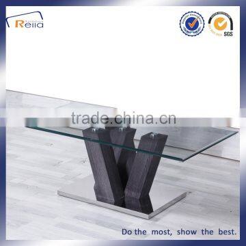 Coffee Table for Living Room, Top Glass MDF Table , Low Height Coffee Table