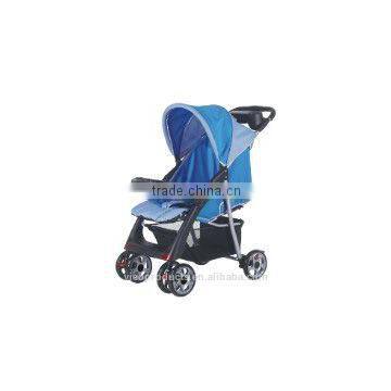 One hand folding baby stroller with suspention wheels