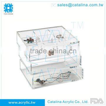 ACRYLIC 3-DRAWER ROUND BEAD KNOB BOX