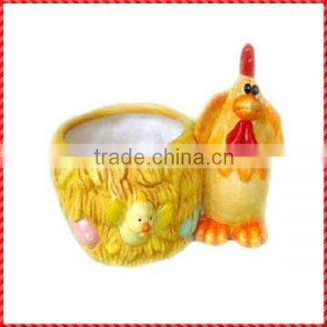 Lovely resin custom yellow chicken bulk pen holder