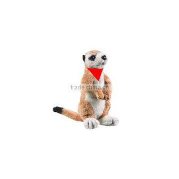 Logo soft plush stuffed meerkat brown white gift beanbag embroidery animal toys