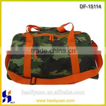 Camo polyester travel bag duffle bag traveling bag