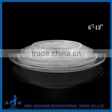 glass charger plates wholesale with embossed design