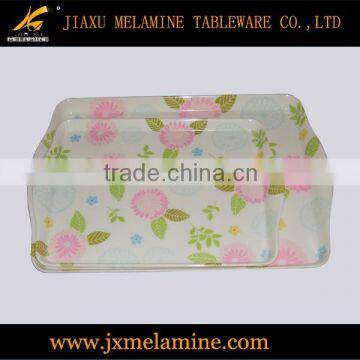 Hot sell melamine serving tray with handles