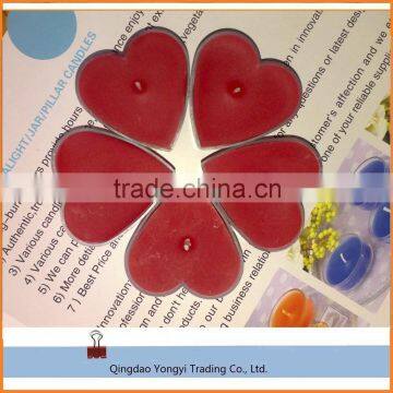 red heart shaped tealight for wedding decoration/candle heart shape