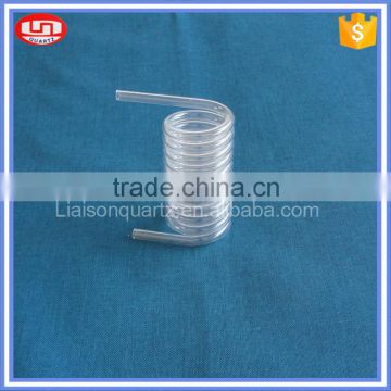 Clear quartz glass coil tube for heating transmission purpose