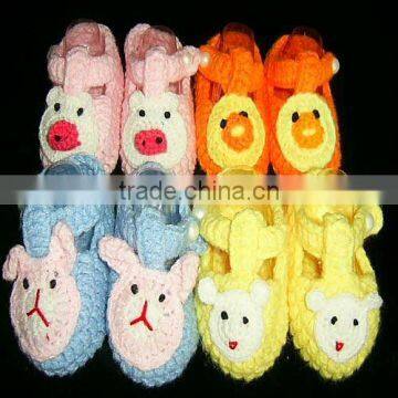 100%cotton hand infant crochet booties baby 3D wholesale sock