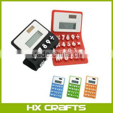 New Arrival 8 Digitals Solar Foldable Promotional Silicone Calculator