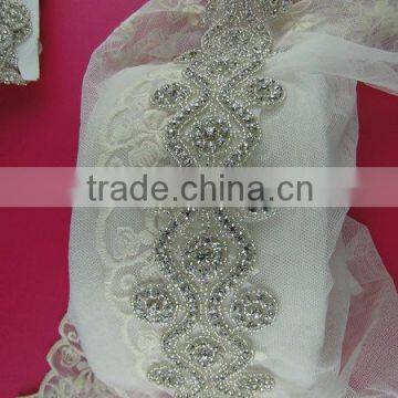 Embroidered Guipure Chemical Rhinestone crystal mesh for accessories toys