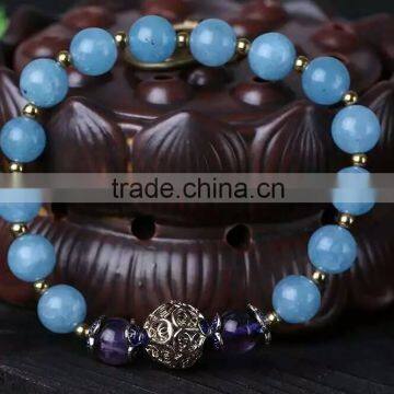 Wholesale Natural Blue Agate Bracelet for Ornament
