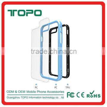 New Arrival 3in1 anti-Scratch hard Plastic PC transparent TPU Mobile Phone Clear cover Case for iPhone 6 6s plus