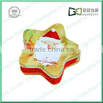 Wholesale christmas Santa star shaped chocolate tin boxes