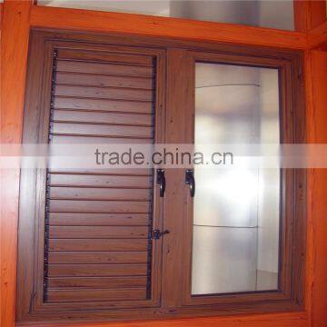 Modern fashion aluminum window louver wood color louver window