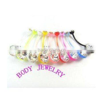 UV& acrylic belly button ring jewelry gem navel ring colorful body piercing ring