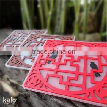 Chinese classical grilles cup coaster, silicone Coaster