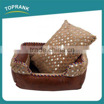 China Wholesale Shining Stars Luxury Dog Sofa Bed Leather Pet Dog Bed Luxury photo-2