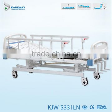 hot sale three crank manual function medical hospital bed