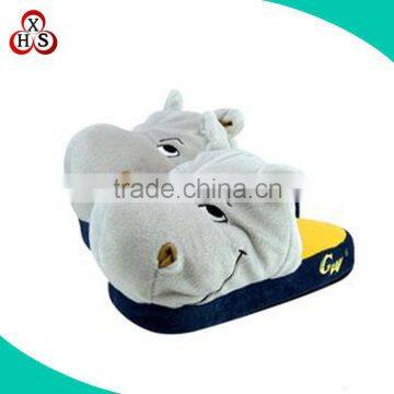 2015 newest kids warm winter plush hippo slippers