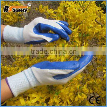 BSSAFETY Cheap nitrile coated work gloves for garden use