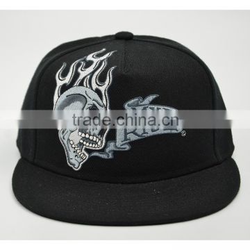 Fashion 5 panel snapback cap/hat black