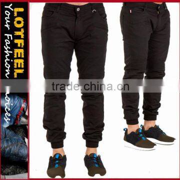 Biker Stitch Jogger in Black moto jogger pants gym pants (lotbike078)