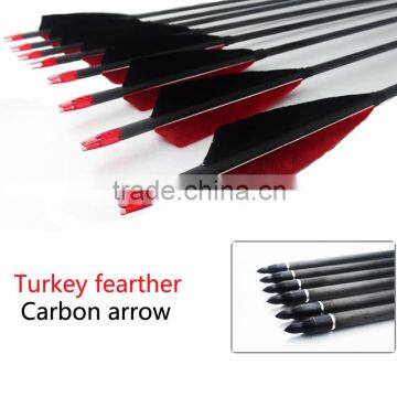 New 31" carbon turkey feather Arrow for compound bow and fiberglass arrow