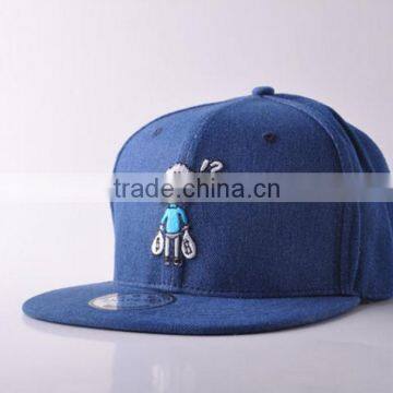 High Quality Custom 3D Embroidery Blank Flat Brim 6 Panel Snapback Cap Hip Hop Cap