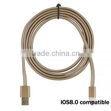 High Quality USB Sync & Data Cable (5FT/1.5M, Champagne Gold) For iPhone 5/6 Series--Support IOS8.0