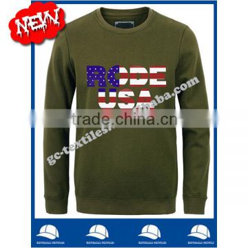 Men's Printed Round Neck Long Sleeve Fleece Sweater