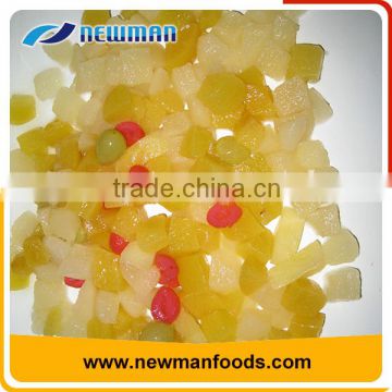 Hot sale fresh seasoned mixed fruit material cheap sweet canned assorted fruit