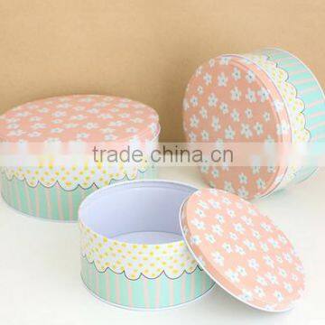 Set 0f 3 Round Cake Tin / Storage Tin cookies box