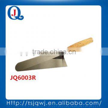 Garden tools round head carbon steel bricklaying trowel with wood /soft rubber handle JQ6003