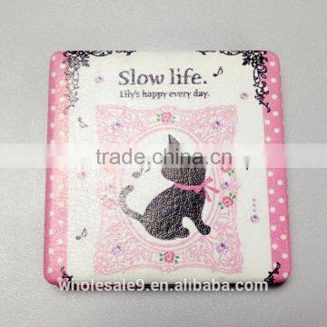 60mm Square Pu Leather Folding Cosmetic Mirror photo-3