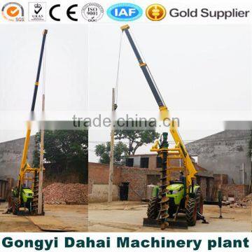 Tractor Mounded Screw Drilling Rig With Crane Well Working in Power Facilities Construction photo-6