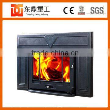 Multi fuel cast iron inset type wood burning fireplace with good appearance