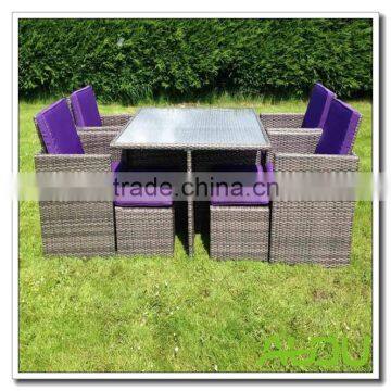 Audu Miami Purple Outdoor Garden Rattan Dining Set photo-6