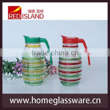 Wholesale Glass Water Bottle With Plastic Handle and Hand Painted photo-2