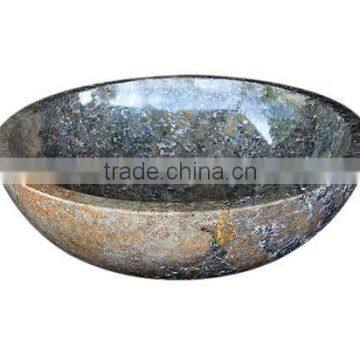 Round Black Marble Basin