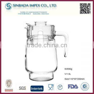 Anhui factory glassware water jug with lid