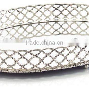 High quality silver plated mirror tray