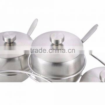 High Quality Stainless Steel Condiment Container Set With Rack photo-4