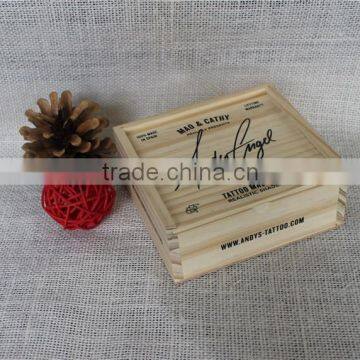 Silk Screen Handmade Solid Wood Jewelry Display Box With Slide Lid photo-2