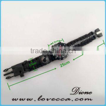Multifunction Compass Fire Starter Outdoor Watch Survival Bracelet photo-5
