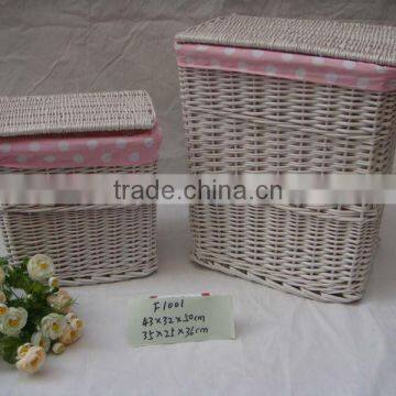 Homes Hand-Woven Willow Dirty Clothes Basket photo-4