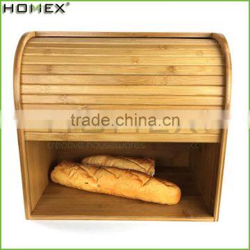 Kitchenware bamboo fiber bread box Homex-BSCI