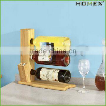 Bamboo wine stand/ wine display rack Homex-BSCI