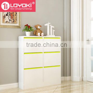 wooden shoe storage cabinet design MDF cabinet with 3 drawer fashion morden home furniture for living room shoe storage