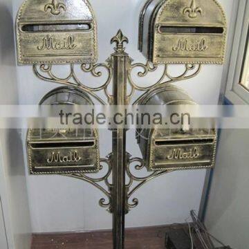 Decorative Cast Iron Post Mailbox, Iron Antique Mailbox