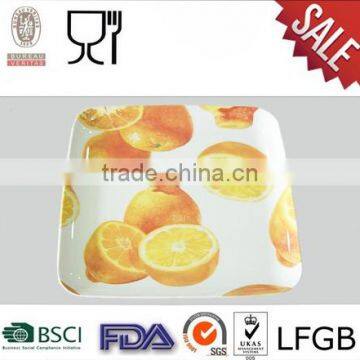 Square Shape Melamine Flame Cute Design Plate